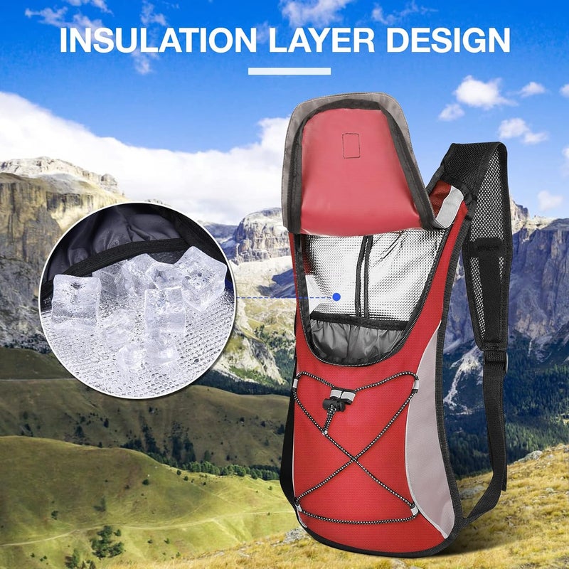 KUYOU Running Hydration Vest - Lightweight Insulated Hydration Backpack with 2L Water Bladder, Adjustable Chest Straps and Reflective Water Backpack for Trail Running Marathon Race Hiking Cycling - Image 4